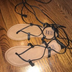 Billabong Black Lace Up Sandals